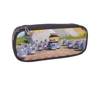 YINGD Grizzly and The Lemmings Pencil Case Lightweight PU Leather Holder for Stationery & Accessories