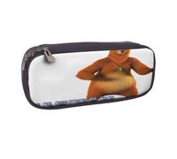 YINGD Grizzly and The Lemmings Pencil Case Multi-Functional Brown Leather Case for Pens & Cosmetics