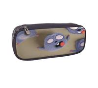 YINGD Grizzly and The Lemmings Pencil Case Slim Brown PU Leather Pouch for Easy Storage & Portability