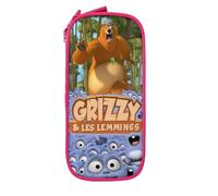YINGD Grizzy and The Lemmings Big Capacity Pencil Case, Aesthetic Pen Pouch School Supplies Organizer Multiple Compartments