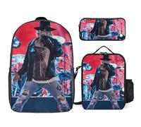 YINGD Guns N’ Roses Backpack Explorer Series Three Piece Set with Durable Bookbag and Adventure-Ready Lunch Kit