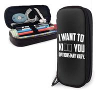 YINGD H1z1 King of The Kill Big Capacity Pen Case Leather Pencil Case Durable Pen Pouch Desk Organizer with Zipper for School & Office Supplies Style 9
