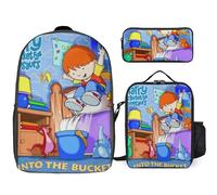 YINGD Harry and His Bucket Full of Dinosaurs Backpack Knowledge Engineer Bookbag with Precision Lunch System