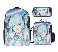 YINGD Hatsune Miku Backpack School Explorer Set Three Piece Discovery Combo