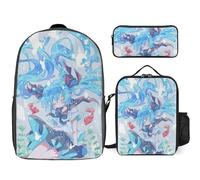 YINGD Hatsune Miku Backpack Study Mars Rover System Planetary Bookbag with Red Planet Lunch