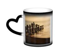 YINGD Heat Changing Sensitive Mug, Lnternational Chess 11 Oz Coffee Cup Magic Color Change Ceramic Tea Cup