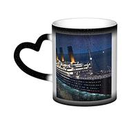 YINGD Heat Changing Sensitive Mug, Titanic 11 Oz Coffee Cup Magic Color Change Ceramic Tea Cup