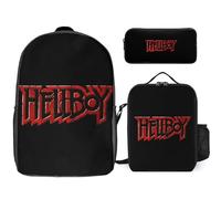 YINGD Hellboy Blood and Iron Backpack Honor Roll Collection Premium Academic Three Piece Set