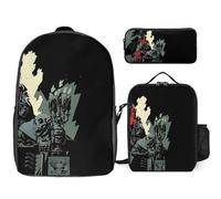 YINGD Hellboy Blood and Iron Backpack Study Master Kit Organized Bookbag with Smart Lunch Technology