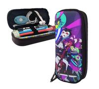 YINGD Helluva Boss Pencil Case Pen Bag Leather Makeup Cosmetic Bag Stationery Pencil Box-SYS654