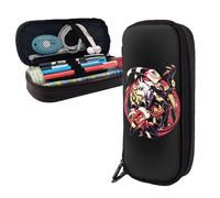 YINGD Helluva Boss Pencil Case Pen Bag Leather Makeup Cosmetic Bag Stationery Pencil Box-SYS694
