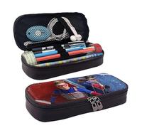 YINGD Henry Danger Pencil Case Brown Leather Pen Bag Student Stationery Pouch Holder Organizer for School Office Supplies for Kids Teen Adult