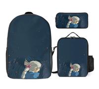 YINGD Howl’s Moving Castle Backpack Success Pack Complete School System with Organized Stationery Hub