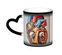 YINGD Human Anatomy Heart Chart Color Changing Mugs Ceramic Coffee Mug Thermal Ceramic Tea Cups Gifts for Family and Friends