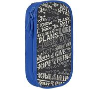 YINGD I Know The Plans Have You Declares Lord Printed High Capacity Pencil Pen Case,Durable Pencil Bag Pouch Box Organizer Cases,for Men Women