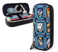 YINGD I'm A Try Hard Big Capacity Pen Case Leather Pencil Case Durable Pen Pouch Desk Organizer with Zipper for School & Office Supplies Style 4
