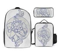 YINGD Inspector Gadget Backpack Study Sensei System Disciplined Bookbag with Zen Lunch Organizer