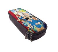 YINGD Jackie Chan Adventures Pencil Case High-Quality Brown PU Leather Organizer for School & Office