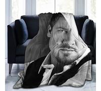 YINGD Jeremy Renner 3D Print Lamb Plush Throw/Lamb Blanket, Black, 100% Polyester, Single Layered, Animal Print, Living Room, Bedroom, Dorm Decor, All Seasons