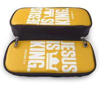 YINGD Jesus-is-King Leather Pencil case Pencil case Stationery Bag Office Portable Storage Box Cosmetic Box Folder bd