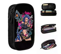 YINGD Jinx Arcane Pencil Case New League Battle Game Legends Pen Bag Student Big Capacity Students School Gift Pencilcases
