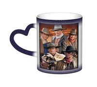 YINGD John Mug Wayne Color Changing Mug Starry Night Heat Sensitive Mug with Gift Box for Birthday Office Ceramic Coffee Novelty Idea 12 Oz Blue