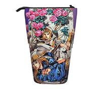 YINGD JoJo's Bizarre Adventure Pencil Case Expandable Peanuts Organizer Bags Retractable Cute Large Capacity Boy Girl Stationery Pouch Lightweight for School Office cv20