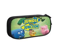 YINGD Jungle Junction Pencil Case for Desk Organization - Compact Oxford Cloth Pouch to Declutter Workspaces, Drawers