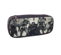 YINGD Justice League Pencil Case Durable PU Leather Zip Bag for Artists & Writing Enthusiasts