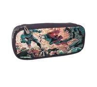 YINGD Justice League Pencil Case Fashionable Brown PU Leather Bag for Artists & Writers