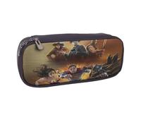 YINGD Justice League Pencil Case Spacious PU Leather Holder for Stationery Art Supplies Accessories
