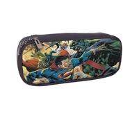 YINGD Justice League Pencil Case Stylish PU Leather Zip Bag for Artists Writers & Students