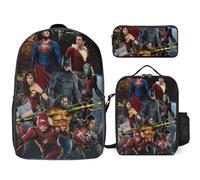 YINGD Justice League Unlimited Backpack Success Pack Complete School System with Organized Stationery Hub