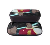 YINGD Justice League Unlimited Pencil Case Durable PU Leather Pen Case with Multi-Pockets for Artists & Students