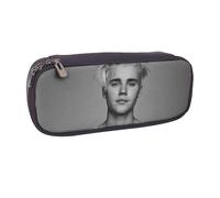 YINGD Justin Bieber Pencil Case Water-Resistant Pen Case for School Travel & Work Essentials