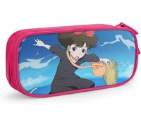 YINGD Kiki's Delivery Service Pencil Bag Portable Large Capacity Double Zipper Pencil Pouch for Office School Travel-Pink SAOE