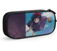 YINGD Kikis Delivery Service Pencil Case D Custom Printing Large Capacity Double Zipper Pen Bag for Office School Travel-Black SAOE