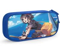 YINGD Kiki's Delivery Service Pencil Case D Custom Printing Large Capacity Double Zipper Pencil Pouch for Office School Travel-Blue SAOE