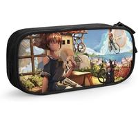 YINGD Kiki's Delivery Service Pencil Pouch Large Capacity Double Zipper Pencil Pouch for Office School Travel-Black SAOE