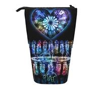 YINGD Kingdom Hearts Pencil Case Expandable Peanuts Organizer Bags Retractable Cute Large Capacity Boy Girl Stationery Pouch Lightweight for School Office cc31