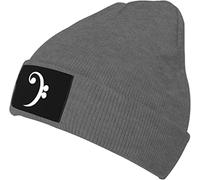 YINGD Knitted hat Bass Clef Music Logo Beanie Hat Soft Winter Hat Unisex for Men Women