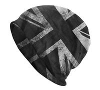 YINGD Knitted Hat Old Stained Dirty Union Jack British Flag Unisex Soft Winter Hat Cuffed Plain Skull Knit Warm Ski Hat