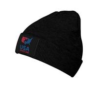 YINGD Knitted hat USA Wrestling Soft Beanie Hat Winter Hat Unisex for Men Women Black