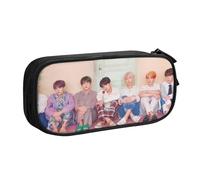 YINGD Kpop BTS Pencilcase Large Capacity Pencil Case Double Zipper