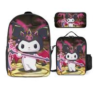 YINGD Kuromi Backpack Success Pack Complete School System with Organized Stationery Hub