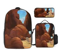YINGD Land Before Time Backpack Academic Globetrotter Set Worldly Bookbag with Cultural Kit