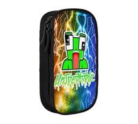 YINGD Large Capacity Pencil Case, Abstract Leopard Graffiti Brown Pattern Pencil Pouch 2 Compartments Pencil Bag