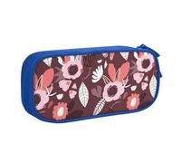 YINGD Large Capacity Pencil Case, Abstract Pastel Flowers Pattern Pencil Pouch 2 Compartments Pencil Bag