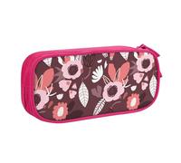 YINGD Large Capacity Pencil Case, Abstract Pastel Flowers Pattern Pencil Pouch 2 Compartments Pencil Bag