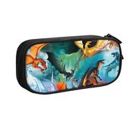 YINGD Large Capacity Pencil Case, Blue Space Constellation Stars Pattern Pencil Pouch 2 Compartments Pencil Bag